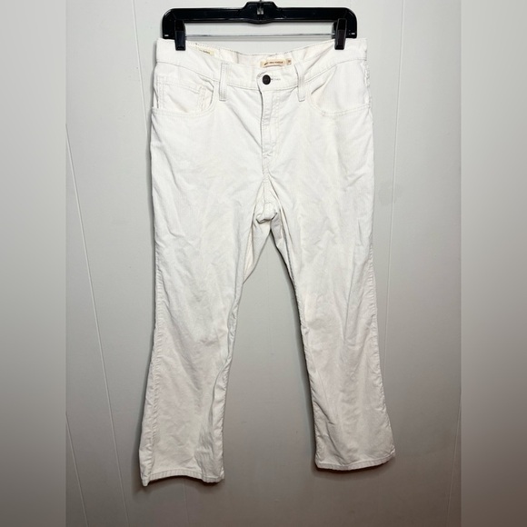 Levi’s winter white corduroy middy ankle bootcut jeans pants size 30 - Picture 3 of 11